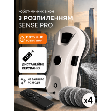 Робот для мойки окон с автоматическим ультразвуковым распилом, для зеркал, плитки, витрин и стекла, с пультом, Белый Робот для мойки окон с автоматическим ультразвуковым распилом, для зеркал, плитки, витрин и стекла, с пультом, Белый