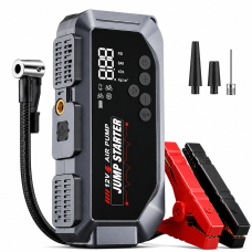Пусковое устройство 3 в 1 для автомобиля 600 А, 9000 мА·ч - Jump Starter с компрессором, Power Bank и фонариком, 12 В