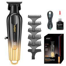 Аккумуляторный триммер для стрижки волос и бороды VGR V-935 GOLD, 5 насадок, 7000 RPM, LED дисплей Аккумуляторный триммер для стрижки волос и бороды VGR V-935 GOLD, 5 насадок, 7000 RPM, LED дисплей