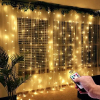 Гирлянда-штора водопад 3×3 м, 300 LED, теплый белый